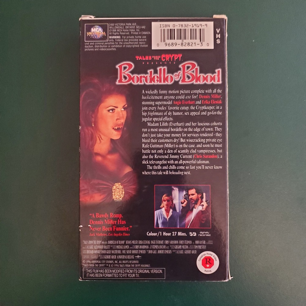 Bordello Of Blood Tales From The Crypt VHS Tape Movie Dennis Miller Horror 1996 - Picture 3 of 8